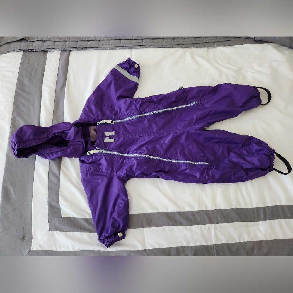 mikk-line puffer snow suit purple kids baby 24 months overalls warm